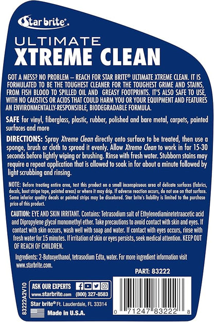 STAR BRITE Ultimate Xtreme Clean - High-Performance All-Surface Cleaner Degreaser, Ideal for Aluminum, Fiberglass, Plastic, Chrome, Stainless, Leather, and Rubber Surfaces