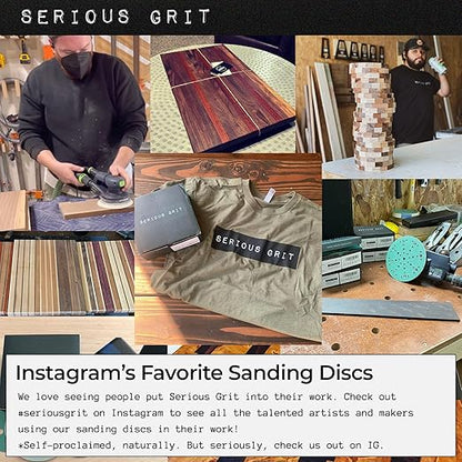 Serious Grit - 6-Inch 49-Hole 1000 Grit Sanding Discs - Heavy-Duty Hook & Loop Film Discs - Sandpaper for Random Orbital Sanders - 50 Pack Box