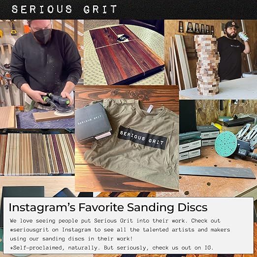 Serious Grit - 6-Inch 49-Hole 60 Grit Sanding Discs - Heavy-Duty Hook & Loop Film Discs - Sandpaper for Random Orbital Sanders - 25 Pack Box