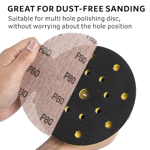 80GRIT 50pcs 5-Inch Mesh Abrasive Sanding Discs Hook & Loop Sandpaper, Dust Free Anti-Blocking Net Sandpaper Sheets for Auto Body, Wood, Drywall, Metal