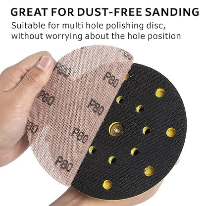 80GRIT 50pcs 5-Inch Mesh Abrasive Sanding Discs Hook & Loop Sandpaper, Dust Free Anti-Blocking Net Sandpaper Sheets for Auto Body, Wood, Drywall, Metal
