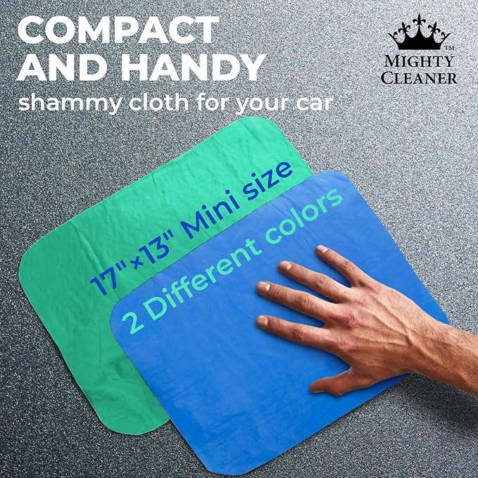 Premium 2pk Mini +1 Free Shammy Cloth for Car Drying - 17”x13” - Super Absorbent Chamois Towel for Car - Scratch-Free, Reusable & Soft Cleaning Towel