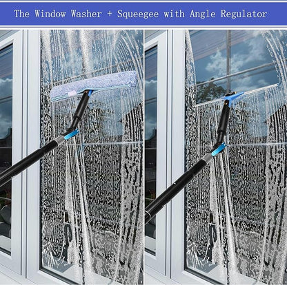 26FT Window Cleaning Brush Kit, 4-26ft Adjustable Water Fed Pole Kit, Solar Panel Cleaning Brush and Pole, Window Roof Solar Panel Washing Cleaner Equipment Kit