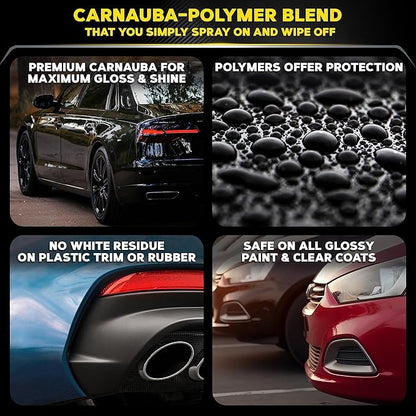 Meguiar's G7716 Gold Class Carnauba Quik Wax, Special Blend for Richness and Shine, Clear Coat Safe Meguiar's Quik Wax, Spray That Leaves Lasting Results Without Residue, 16 Oz