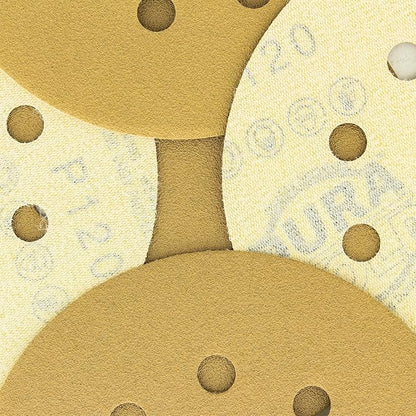 Dura-Gold Premium 120 Grit 5" Sandpaper Discs, 8 Hole Pattern Dustless, 50 Discs - Hook & Loop Backing for Orbital DA Sander, Detailing Finishing Color Sanding Automotive Paint Woodworking