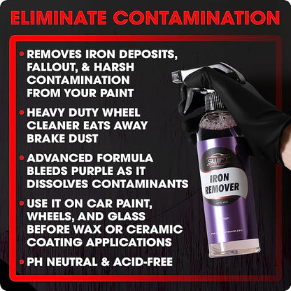 Swift Iron Remover & Wheel Cleaner (1 Gallon) – Remove Brake Dust, Iron Oxide & Stuck-On Dirt & Debris from Paint & Wheels | Effective Formula for Decon Car Wash | Preps Paint for Wax Coatings