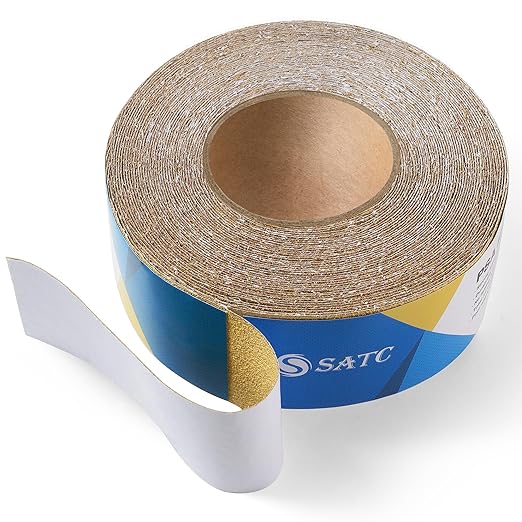 S SATC 60 Grit PSA Longboard Sandpaper 20 Yard Long Continuous Roll, 2-3/4" Wide Self Adhesive Stickyback Sanding Sheets for Automotive, Hand Sanding Blocks,Woodworking, Metal, Plastic
