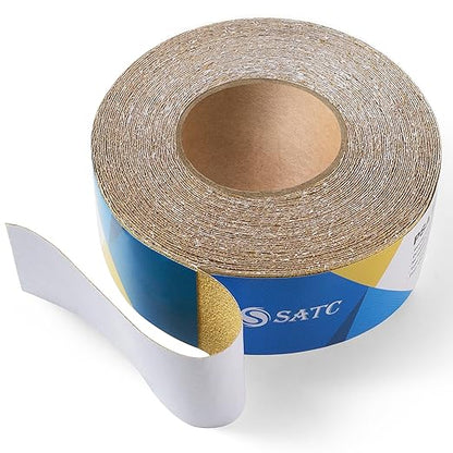 S SATC 60 Grit PSA Longboard Sandpaper 20 Yard Long Continuous Roll, 2-3/4" Wide Self Adhesive Stickyback Sanding Sheets for Automotive, Hand Sanding Blocks,Woodworking, Metal, Plastic