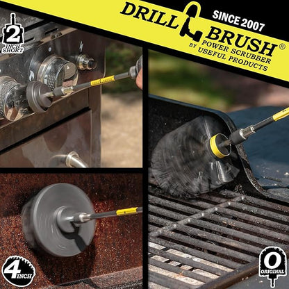 BBQ Scrubbing Brush Set - Electric Spin Scrubber Grill Accessories - Grill Brush Cleaning Kit with Extension - Outdoor Cleaning Supplies - Industrial Scrubbing - Driveway Cleaner