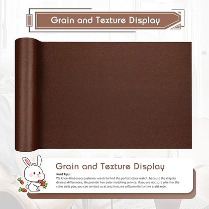 KING MOUNTAIN Leather Repair Patch, 12 x 60 Inches Self-Adhesive Repair Tape for Damaged Furniture, Seating, Car Seats, Goods (New Brown)