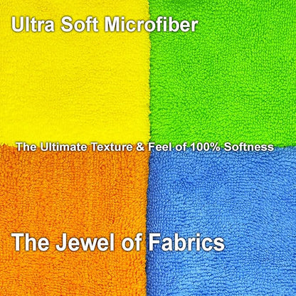 Microfiber Cleaning Cloths - 36 Pack, 16x16 Reusable, Lint-Free, Highly Absorbent Towels for Home, Kitchen, Car Detailing & Windows - Soft, Durable, Washable Cleaning Rags (Mix Color, 16" x 16")