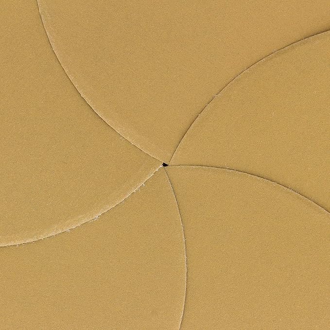 Dura-Gold Premium 320 Grit 6" Gold Sandpaper Discs, No Hole Pattern Dustless, Box of 50, Hook & Loop Backing for DA Sander, Finishing Coarse Sanding Abrasive Automotive Paint, Woodworking Wood, Metal