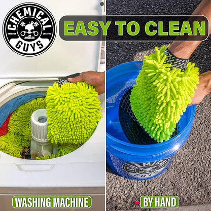 Chemical Guys MIC49302 Chenille Premium Scratch-Free Microfiber Wash Mitt, Lime Green, 9.6" x 2.3" x 7" (Pack of 24)