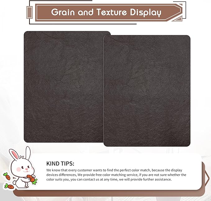 KING MOUNTAIN Leather Repair Patch,2 Packs 9 x 11 Inches self Adhesive Leather Repair Tape for Damaged Leather Furniture, Sofa Seating,Car Seats, Leather Goods（Chocolate Brown）