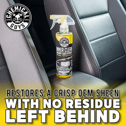 Chemical Guys InnerClean Interior Quick Detailer Cleaner and Protectant for Dashboards Door Panels Seats Trim and Surfaces Non Greasy Interior Car Cleaning Spray and Interior Detailer Spray 16 oz