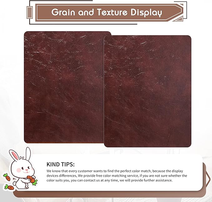 KING MOUNTAIN Leather Repair Patch,2 Packs 9 x 11 Inches self Adhesive Leather Repair Tape for Damaged Leather Furniture, Sofa Seating,Car Seats, Leather Goods（Red Brown）