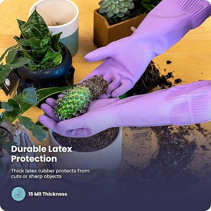 FMP Brands 3/6/12/60 Pairs 15 Inch Extra Long Rubber Dishwashing Gloves - Non-Slip for Cleaning, Kitchen, Bathroom, Gardening
