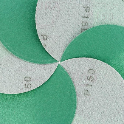 Dura-Gold Premium 5" Green Film Sanding Discs - 150 Grit (Box of 50) - Hook & Loop Backing Sandpaper Discs for DA Sanders, Finishing Medium Cut Abrasive - Sand Automotive Car Paint, Woodworking Wood