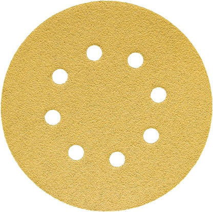 Dura-Gold Premium 60 Grit 5" Sandpaper Discs, 8 Hole Pattern Dustless, 50 Discs - Hook & Loop Backing for Orbital DA Sander, Detailing Finishing Color Sanding Automotive Paint Woodworking