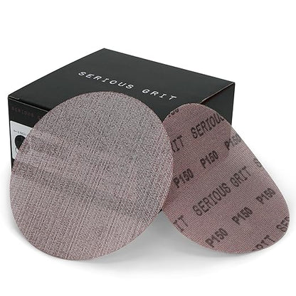 Serious Grit - 6-Inch 150 Grit Ceramic Mesh Sanding Discs - Hook & Loop Dust-Free Net Abrasive for Wood, Drywall, Paint, Auto Body - Long Life Ceramic Grain - Universal Fit 125mm Sandpaper - 50 Pack