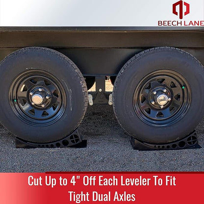 Beech Lane Camper Leveler 2 Pack - Precise Camper Leveling, Includes Two Curved Levelers, Two Chocks, and Two Rubber Grip Mats, Heavy Duty Leveler Works for Campers Up to 35,000 LBs, Patented