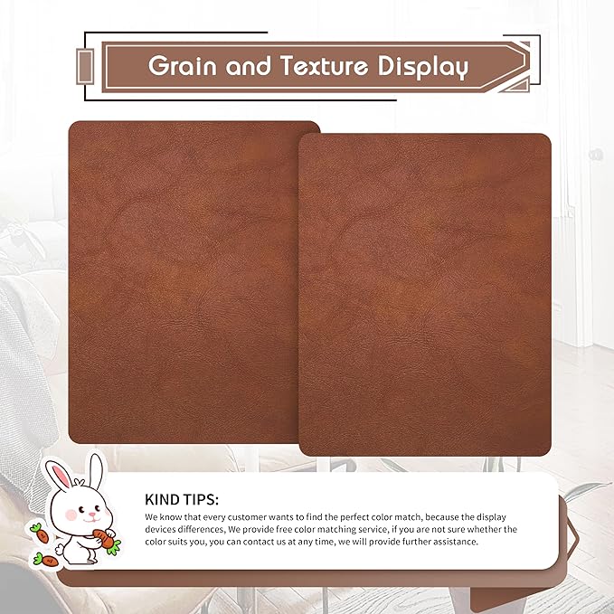 KING MOUNTAIN Leather Repair Patch,2 Packs 9 x 11 Inches self Adhesive Leather Repair Tape for Damaged Leather Furniture, Sofa Seating,Car Seats, Leather Goods（Classic Brown）
