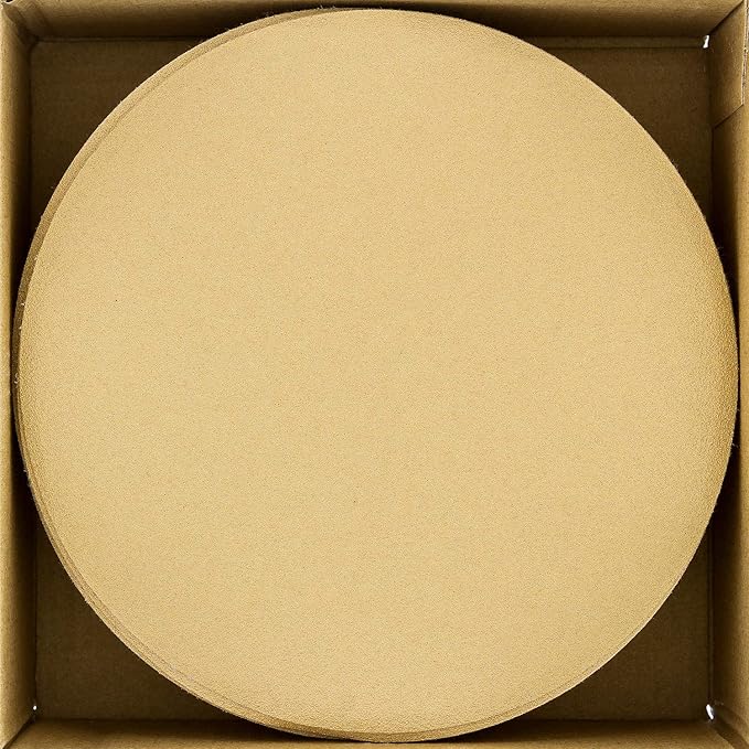 Dura-Gold Premium 120 Grit 6" Gold Sandpaper Discs, No Hole Pattern Dustless, Box of 50, Hook & Loop Backing for DA Sander, Finishing Coarse Sanding Abrasive Automotive Paint, Woodworking Wood, Metal