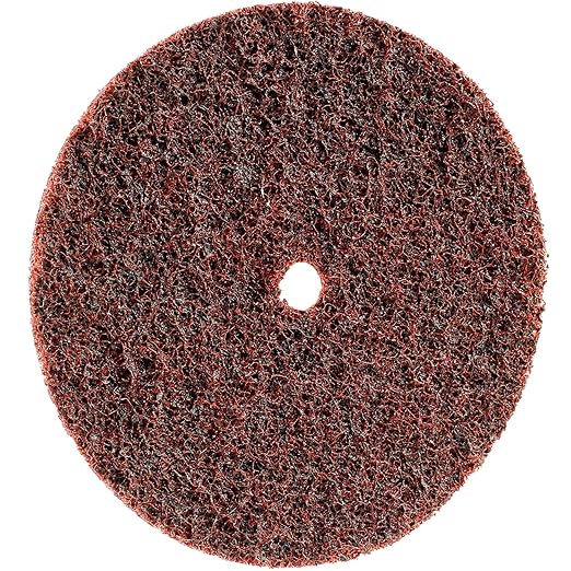 CS Unitec 80651 FIX Fleece (Nonwoven) Disc for The FIX Hook and Loop System, 6" Diameter, Medium (Red) (Pack of 10)