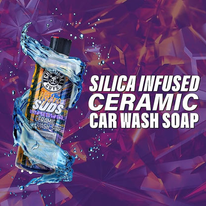 Chemical Guys HydroSuds Ceramic SiO₂ Shine High Foaming Car Wash Soap - Foam Cannon Soap, Works with Foam Guns or Bucket Washes for Cars, Trucks, Motorcycles, RVs, and More, Berry Scent - 16 oz