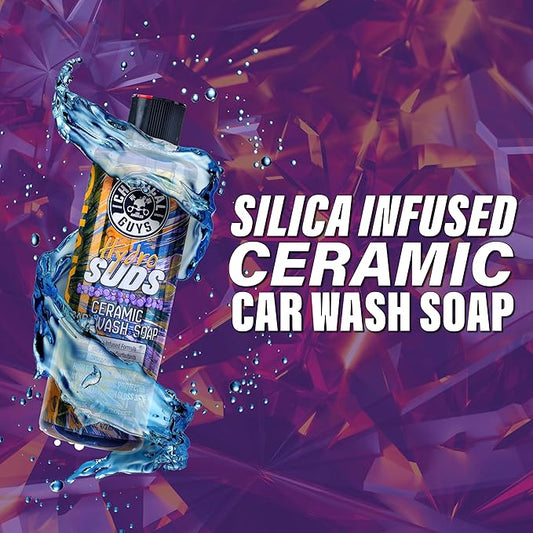 Chemical Guys HydroSuds Ceramic SiO₂ Shine High Foaming Car Wash Soap - Foam Cannon Soap, Works with Foam Guns or Bucket Washes for Cars, Trucks, Motorcycles, RVs, and More, Berry Scent - 16 oz