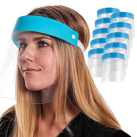 TCP Global Salon World Safety Face Shields Ultra Clear Protective Full Face Shields