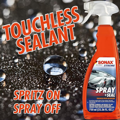 SONAX Profiline Spray + Seal | Quick Hydrophobic Sealant | Quick Spray & Rinse Protection for Paint, Plastic & Rubber | Enhances Water Beading, Prevents Water Spots & Contaminant Buildup | 243500 | 5L
