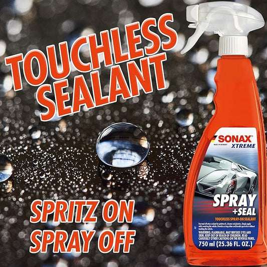 SONAX Profiline Spray + Seal | Quick Hydrophobic Sealant | Quick Spray & Rinse Protection for Paint, Plastic & Rubber | Enhances Water Beading, Prevents Water Spots & Contaminant Buildup | 243500 | 5L