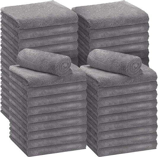 Shimeyao 30 Pcs 16 x 16 Inch Edgeless Microfiber Plush Towels for Cars Detailing Drying Wash Polishing Absorbent Cleaning Cloths, 500 GSM(16 x 16 Inch, Gray, 30 Pcs)