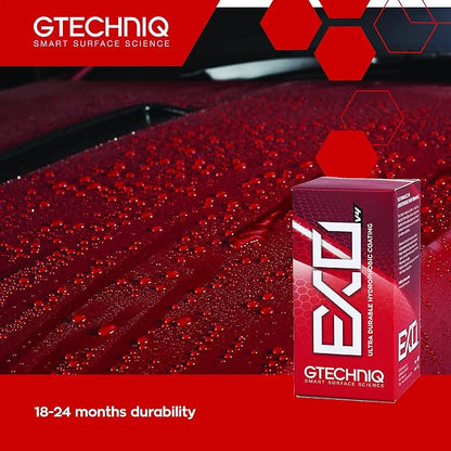 Gtechniq EXO Crystal Hydrophobic, Dirt Repellent Coating for Cars, Easy to Apply - 30ml (Sufficient for 1 Small-Med Car) - 18-24 Month Protection