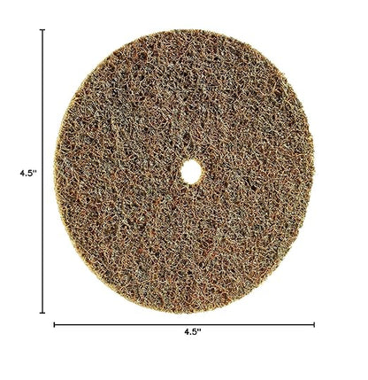 CS Unitec 80615 FIX Fleece (Nonwoven) Disc for The FIX Hook and Loop System, 4-1/2" Diameter, Coarse (Brown) (Pack of 10)
