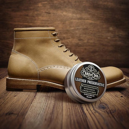 Care & Cool Ultimate Leather Conditioner and Protector (3.4 oz). Waterproofs, Restores, and Heals Your Shoes, Boots, Purses, Jackets, Couch, and Furniture. Setting The Standards Since 1976.