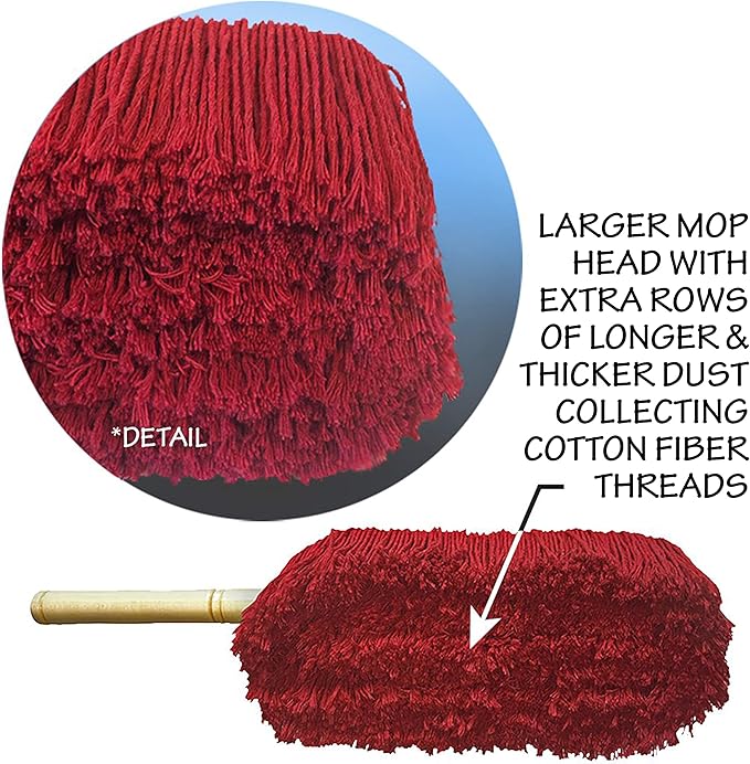 Premium Extra Large Car Duster with Durable Solid Wood Handle Includes Storage Cover - Professional Detailers Top Choice