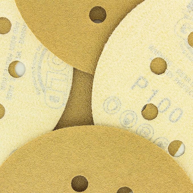 Dura-Gold Premium 100 Grit 5" Sandpaper Discs, 8 Hole Pattern Dustless, 50 Discs - Hook & Loop Backing for Orbital DA Sander, Detailing Finishing Color Sanding Automotive Paint Woodworking