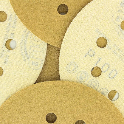 Dura-Gold Premium 100 Grit 5" Sandpaper Discs, 8 Hole Pattern Dustless, 50 Discs - Hook & Loop Backing for Orbital DA Sander, Detailing Finishing Color Sanding Automotive Paint Woodworking