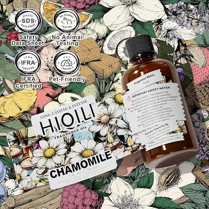 HIQILI Chamomile Fragrance Oil for Candle, Soap Making, Use in Essential Oil Diffusers, Add to Body Lotion, Laundry Dryer Balls - 1 Fl Oz