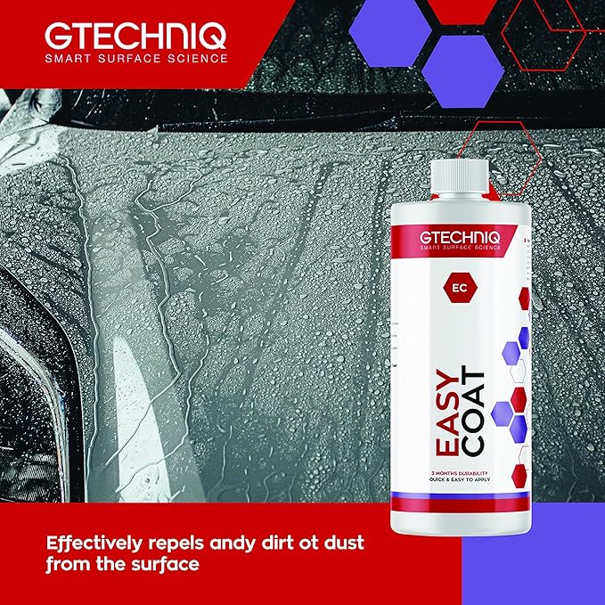 Gtechniq Easy Coat Refill for Cars, 17 fl oz | Extreme Dirt Resistance, Protects from UV, Weather and Wash Chemicals, Quick and Easy to Apply, for Paint and Glass Surfaces, Up to 3 Months Durability