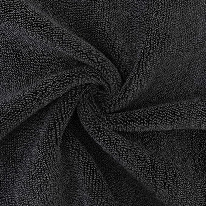 POLYTE Premium Microfiber Cleaning Towel,16 x 16 in, 12 Pack (Black)