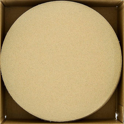 Dura-Gold Premium 60 Grit 6" Gold Sandpaper Discs, No Hole Pattern Dustless, Box of 25, Hook & Loop Backing for DA Sander, Finishing Coarse Sanding Abrasive Automotive Paint, Woodworking Wood, Metal