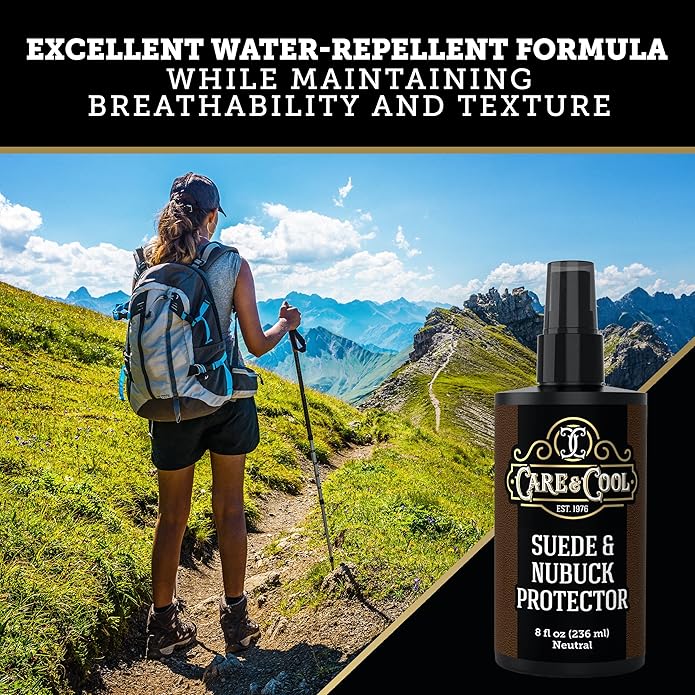 Care & Cool Maximum Protection for Your Suede and Nubuck (8 oz). Waterproofing, Dust and Stain Repellent Formula for your Shoes, Boots, Bags and Jackets. Setting the Standards Since 1976.