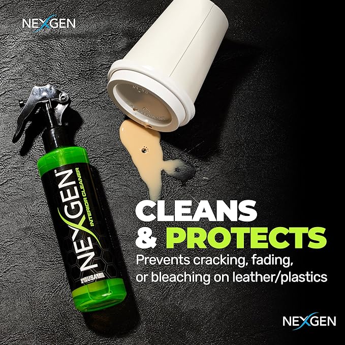 Nexgen Interior Cleaner (8oz) - UV Protection & Residue-Free Professional Finish - On-The-Go Car Detailing - Car Cleaning Supplies - for Leather, Dash, Glass & Upholstery