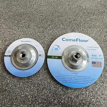 Concrete Grinding Wheel 5" Ceramic Diamond Cup Wheel for Floor Grinding, 100# Dry Edge Polishing Discs Fits Angle Grinder, 5/8"-11